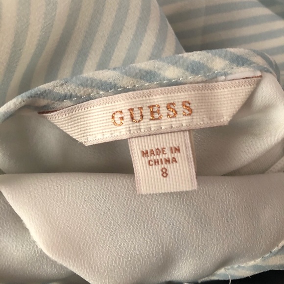 White and Blue Stripped Frilly Dress by Guess - Picture 4 of 4